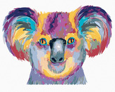Malování podle čísel - BAREVNÁ KOALA NA BÍLÉM POZADÍ - 80x100 cm, bez rámu a bez vypnutí plátna