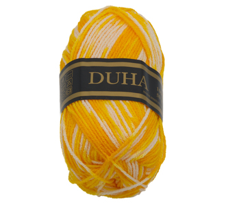 Příze DUHA - bílá, žlutá - 50g / 150 m