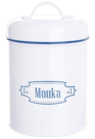 Dóza na mouku kulatá-Blue line plechová