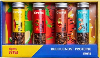 SENS Křupaví & pražení cvrčci - Dárkový set 4 x 20 g