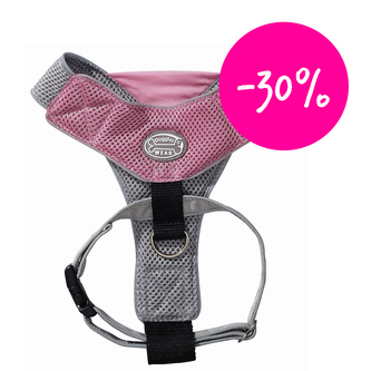 V-Mesh bezpečnostní postroj pro psy M růžovo / šedý