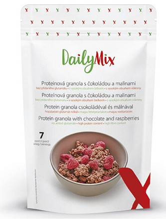 DailyMix Proteinová granola s čokoládou a malinami 350 g (7 porcí)