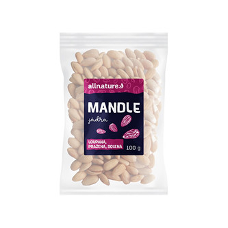 Allnature Mandle loupané pražené solené 500 g