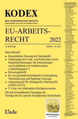KODEX EU-Arbeitsrecht 2022