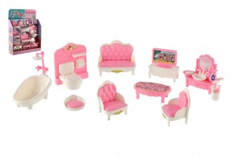 Nábytek pro panenky plast na kartě 24x31x7cm