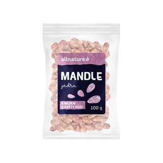 Allnature Mandle jádra s medem a květy růže 1000 g