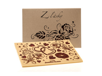 Čokoládovna Troubelice Velká čokoláda "Z lásky" bílá 40% v perleťovém obalu 120 g