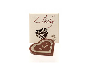 Čokoládovna Troubelice Čokoládové srdíčko "Z lásky" hořká 75% 18 g