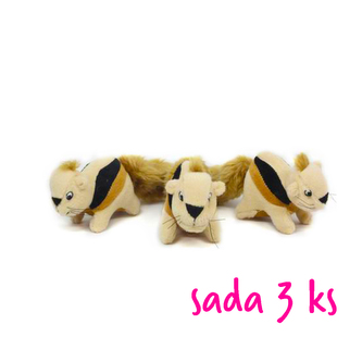 Plyšové veverky 3ks - hračka pro malé psy