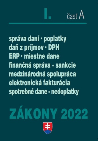 Zákony I-A/2022 – daňové zákony