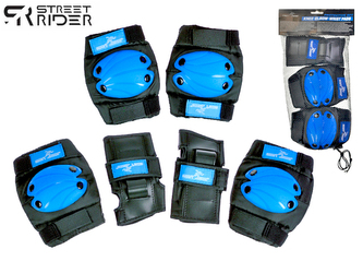 Chrániče menší 6ks modro-černé v síťce