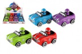 Auto/Autíčko závodní zmáčkni a jeď plast 10cm na setrvačník 4 barvy 8ks v boxu