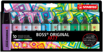 Zvýrazňovače "BOSS original Arty", 10 ks, studené odstíny, 2-5 mm, STABILO 70/10-2-20