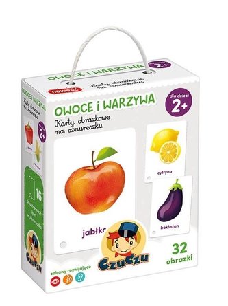 Karty obrazkowe na sznureczku Owoce i warzywa