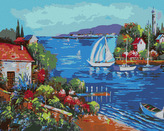 Malování podle čísel - MOŘSKÁ ZÁTOKA - 80x100 cm, vypnuté plátno na rám