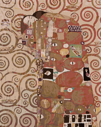 Malování podle čísel - OBJETÍ (G. KLIMT) - 80x100 cm, bez rámu a bez vypnutí plátna