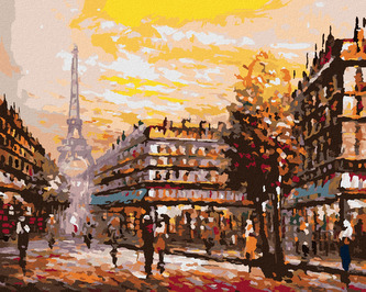 Malování podle čísel - RUŠNÁ ULICE V PAŘÍŽI - 80x100 cm, bez rámu a bez vypnutí plátna