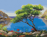 Malování podle čísel - MOŘSKÁ KRAJINA - 80x100 cm, vypnuté plátno na rám