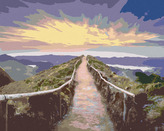 Malování podle čísel - STEZKA NA VYHLÍDKU - 40x50 cm, bez rámu a bez vypnutí plátna