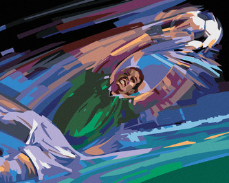 Malování podle čísel - FOTBALOVÝ BRANKÁŘ - 80x100 cm, bez rámu a bez vypnutí plátna