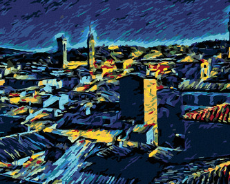 Malování podle čísel - FLORENCE PODLE VAN GOGHA - 80x100 cm, bez rámu a bez vypnutí plátna