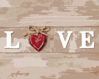 Malování podle čísel - DEKORACE LOVE - 40x50 cm, vypnuté plátno na rám