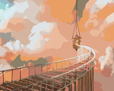 Malování podle čísel - LANOVÝ MOST VEDOUCÍ K ZÁVĚSNÉ LUCERNĚ - 40x50 cm, bez rámu a bez vypnutí plátna