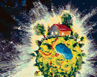 Malování podle čísel - MALÝ PRINC A JEHO PLANETA - 80x100 cm, vypnuté plátno na rám