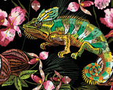 Malování podle čísel - CHAMELEON A ORCHIDEJE - 80x100 cm, vypnuté plátno na rám