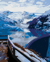 Malování podle čísel - NÁDRŽ MOOSERBODEN V KAPRUNU - 40x50 cm, vypnuté plátno na rám