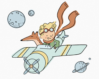 Malování podle čísel - MALÝ PRINC LETÍ S LETADÝLKEM - 40x50 cm, vypnuté plátno na rám