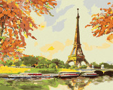 Malování podle čísel - EIFFELOVA VĚŽ S LODĚMI - 40x50 cm, vypnuté plátno na rám