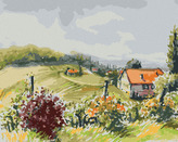 Malování podle čísel - KRAJINA S VINICEMI - 40x50 cm, bez rámu a bez vypnutí plátna