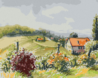 Malování podle čísel - KRAJINA S VINICEMI - 40x50 cm, bez rámu a bez vypnutí plátna