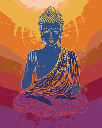 Malování podle čísel - BUDDHA NA ORANŽOVÉM POZADÍ - 80x100 cm, bez rámu a bez vypnutí plátna Malování podle čísel - BUDDHA NA ORANŽOVÉM POZADÍ - 80x100 cm, bez rámu a bez vypnutí plátna