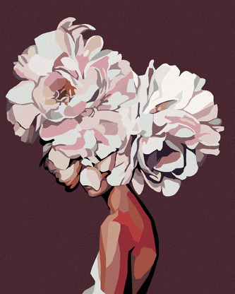 Malování podle čísel - ABSTRAKTNÍ KVĚTINOVÁ ŽENA - 40x50 cm, bez rámu a bez vypnutí plátna