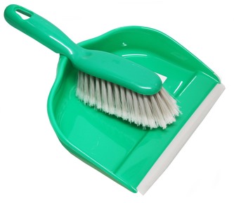 Smetáček + lopatka DELUX ZELENÁ s gumou; 23x31/25x4,5 cm; chlup 5 cm; plast