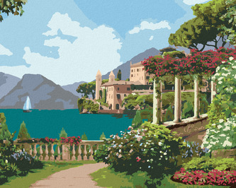 Malování podle čísel - KRÁSNÉ POBŘEŽÍ V ITÁLII - 40x50 cm, vypnuté plátno na rám