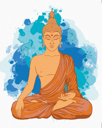 Malování podle čísel - MEDITUJÍCÍ ORANŽOVÝ BUDDHA - 80x100 cm, vypnuté plátno na rám Malování podle čísel - MEDITUJÍCÍ ORANŽOVÝ BUDDHA - 80x100 cm, vypnuté plátno na rám