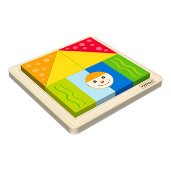 HJ Toys Dřevěné vkládací puzzle tvary