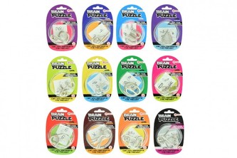 Hlavolam kov, mix druhů, 1ks na kartě, 9x13x2cm