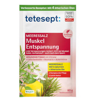 Tetesept Zdravotní koupelová sůl Uvolnění svalů 80 g unisex