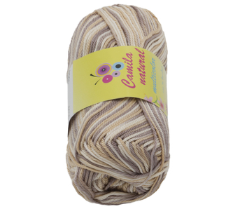Příze CAMILA multicolor - bílá, béžová, hnědá - 50g / 125 m