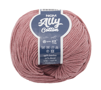 Příze ALLY cotton - starorůžová - 50g / 140 m