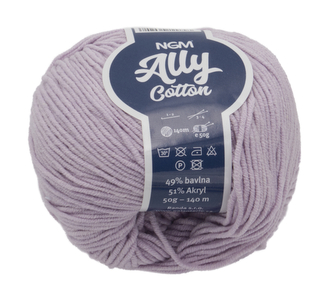 Příze ALLY cotton - světle fialová - 50g / 140 m