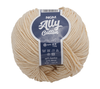 Příze ALLY cotton - světle béžová - 50g / 140 m