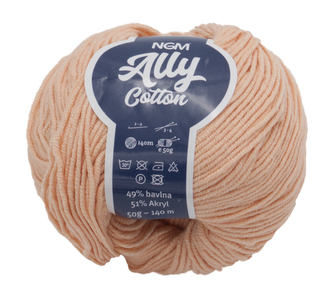 Příze ALLY cotton - lososová - 50g / 140 m