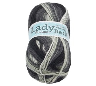 Příze LADY de Luxe - bílá, šedá - 100g / 238 m