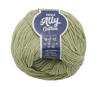 Příze ALLY cotton - světle zelená - 50g / 140 m