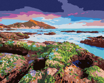 Malování podle čísel - PLÁŽ GIALLONARDO - 80x100 cm, vypnuté plátno na rám